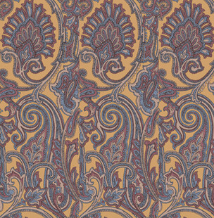 复古蓝黄交织花纹图案