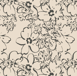 蓝白花卉图案设计素材