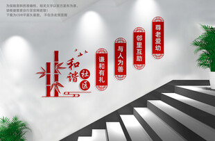 和谐社区楼梯文化墙