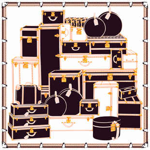 复古风格行李箱堆叠图案
