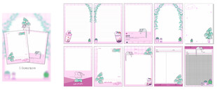 粉色系信纸信笺装饰设计图