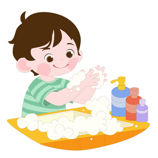 男孩洗手液洗手培养良好生活习惯