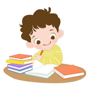 男孩认真写作业培养良好学习习惯