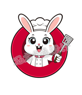 可爱兔子厨师形象