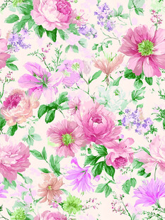 粉色花卉水彩图案背景