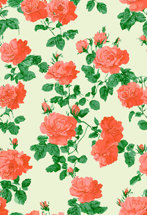 复古风玫瑰花卉图案