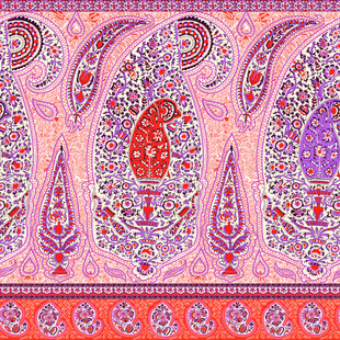 粉色佩斯利花纹图案