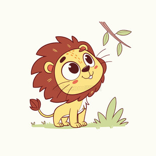 矢量可爱狮子