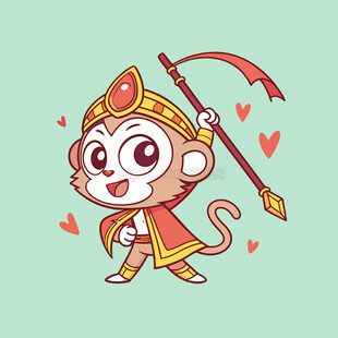 卡通矢量孙悟空