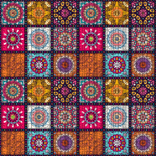 多彩民族风几何图案纹理