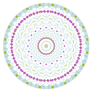 多彩圆形曼陀罗图案设计