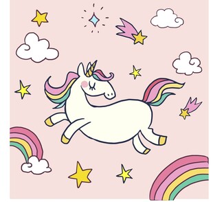 卡通小马 独角兽  马年图案 