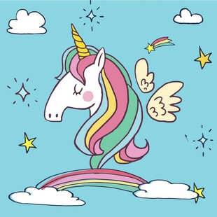 独角兽  小马  马年图案