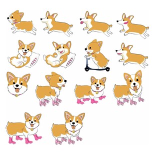 可爱柯基卡通形象集合