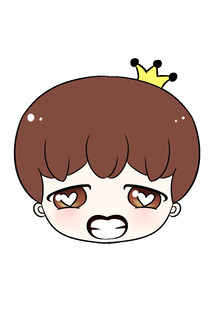 戴皇冠的委屈卡通男孩
