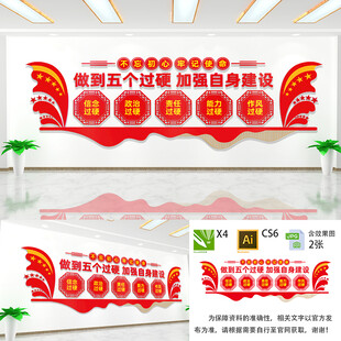 五个过硬文化墙