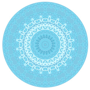 蓝色圆形精美花纹图案