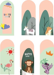 可爱卡通动物植物书签