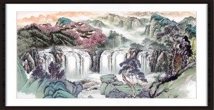 聚宝盆山水画 