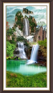 山水瀑布风景装饰画