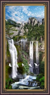 壮丽山水瀑布风景图