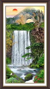 山水瀑布风景挂画