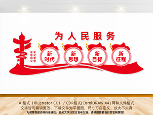 为人民服务党建文化墙