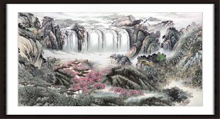 水墨山水瀑布风景图