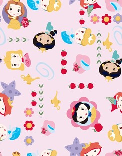 卡通公主元素无缝图案