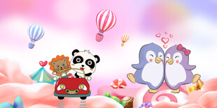 卡通动物背景墙