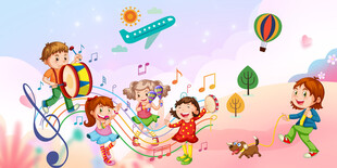 卡通儿童房背景墙