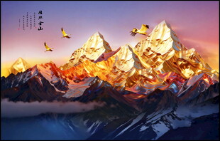 日照金山山水画