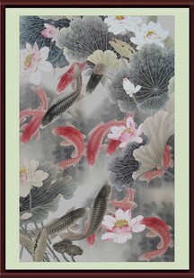 水墨锦鲤图