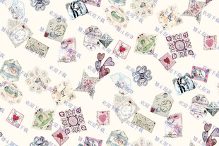 复古邮票图案背景纹理