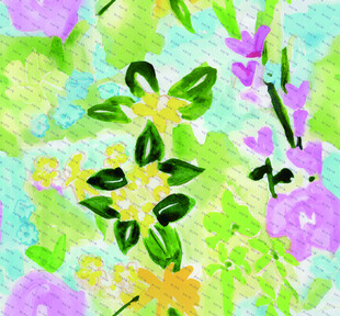 水彩绘就的多彩花卉世界