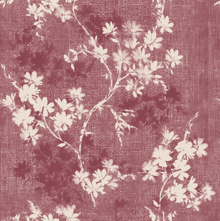 粉底白花植物图案布料