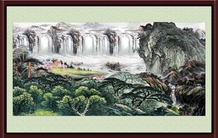 招财山水画 
