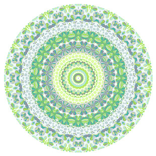 清新绿系圆形曼陀罗图案