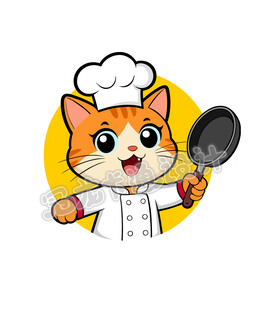 可爱猫咪厨师形象