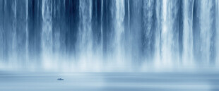 瀑布山水画风景画