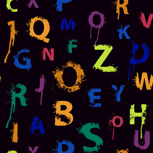 抽象涂鸦字母