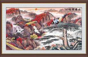 鸿运当头山水画