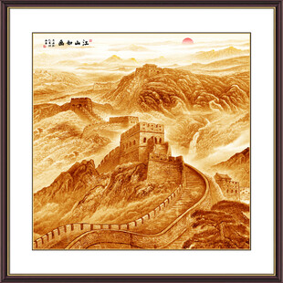 金色长城国画