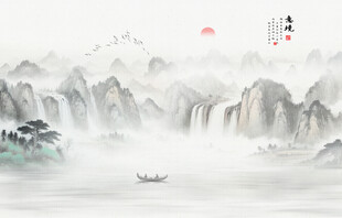 水墨意境山水画