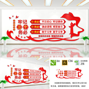 牢记三个务必文化墙