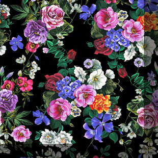 多彩花卉图案布料
