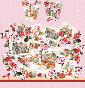 复古花卉蝴蝶装饰图案素材