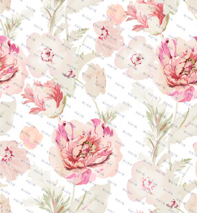 水彩粉色花卉图案背景