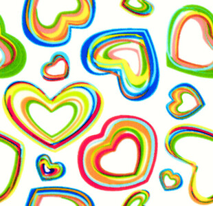 多彩心形图案背景