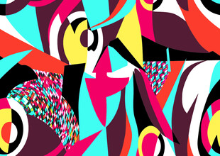 抽象几何多彩艺术图案